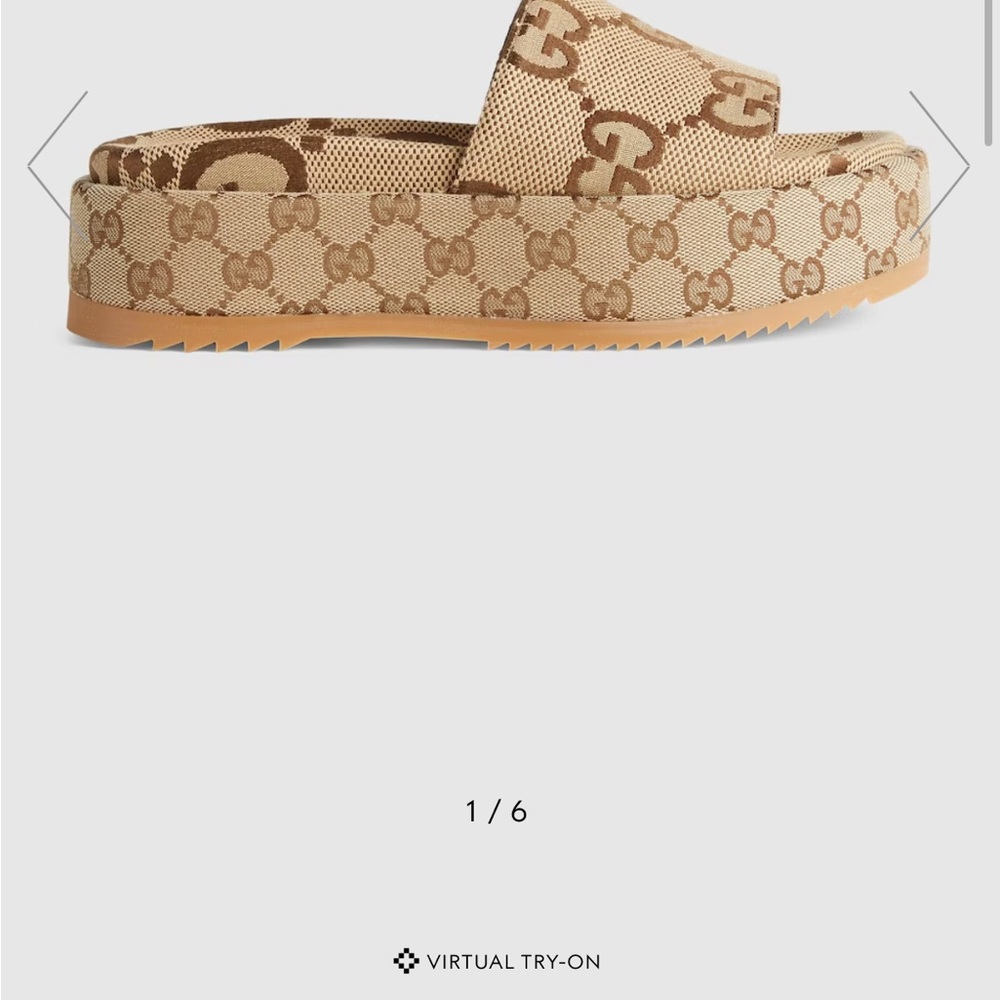 Gucci Monogram Slide Sandals - image 8